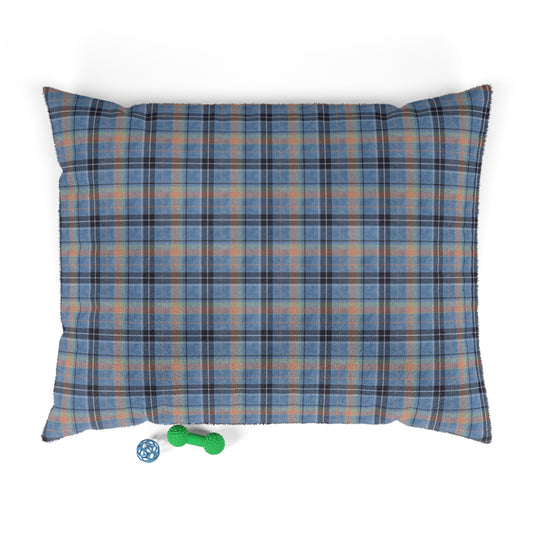 Luxury Pet Bed, feather soft fleece, Blue Tartan