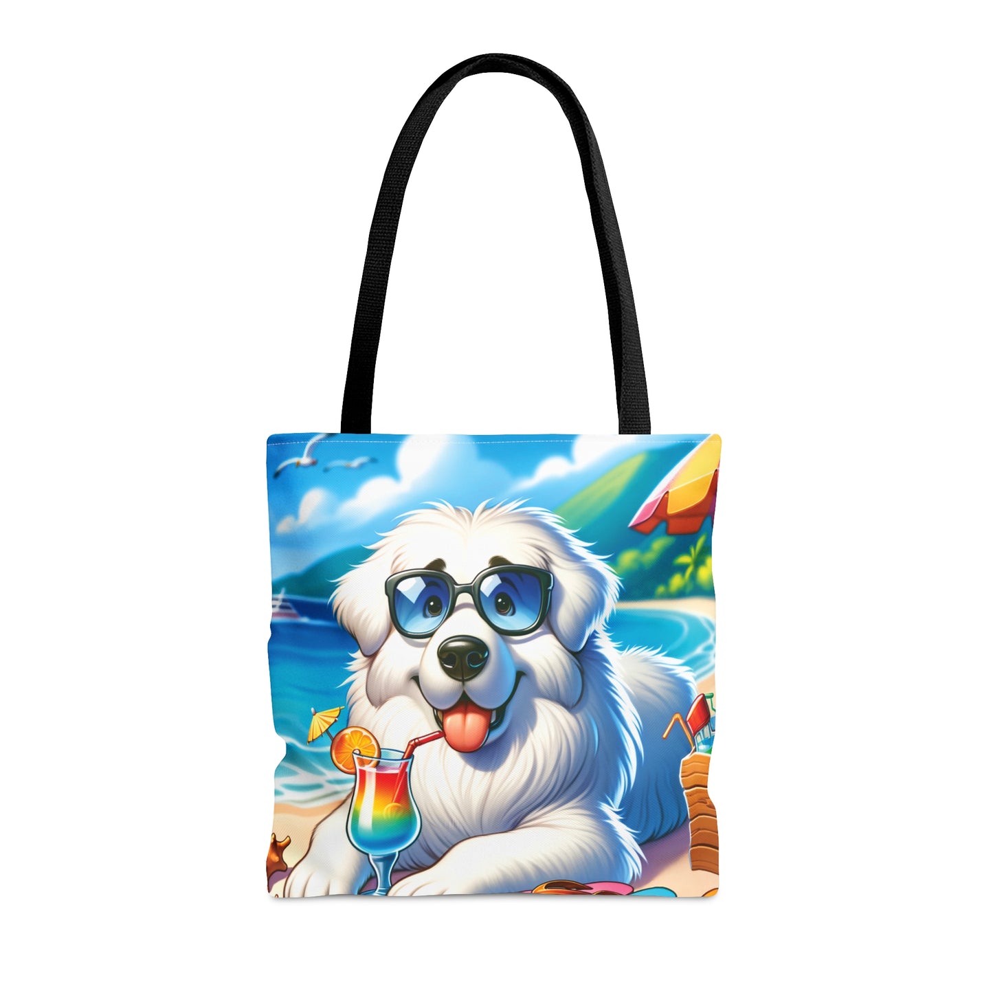 Tote Bag, Dog on Beach, Great Pyrenees, Tote bag, awd-1214