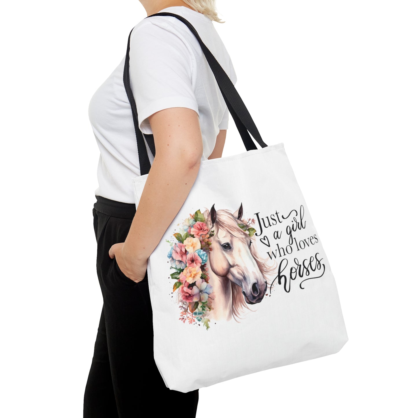 Tote Bag, Just a Girl who loves Horses, Personalised/Non-Personalised Tote bag