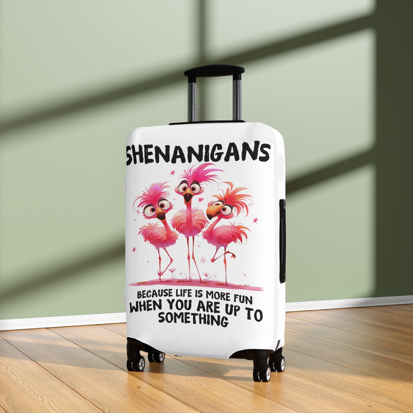 Luggage Cover, Flamingos, Shenanigans, awd-4001