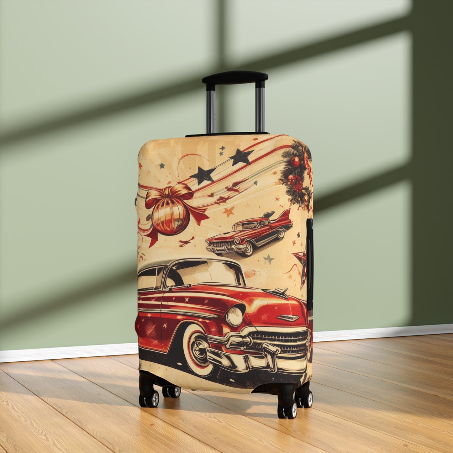 Luggage Cover, Christmas, Vintage Car