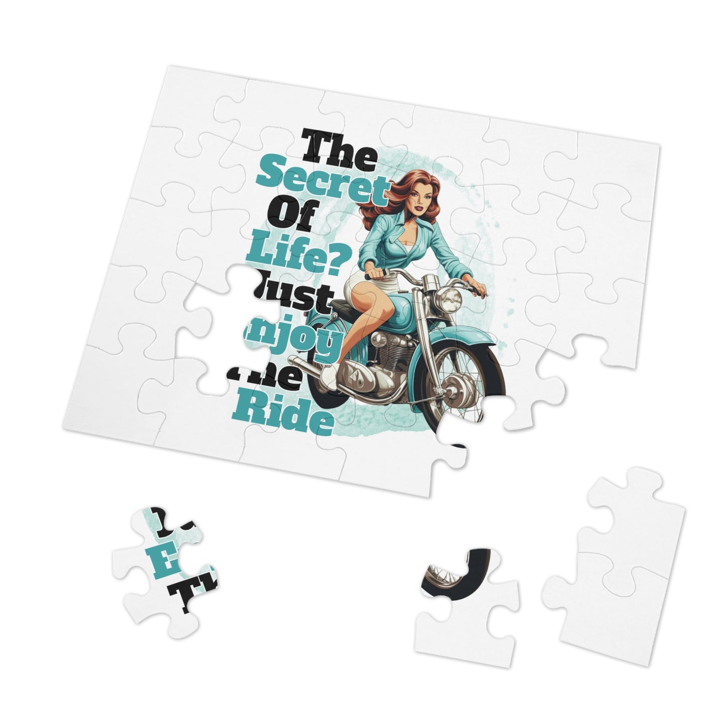 Jigsaw Puzzle, Motorbike, The Secret of Life Just enjoy the Ride, Personalised/Non-Personalised (30, 110, 252, 500,1000-Piece)