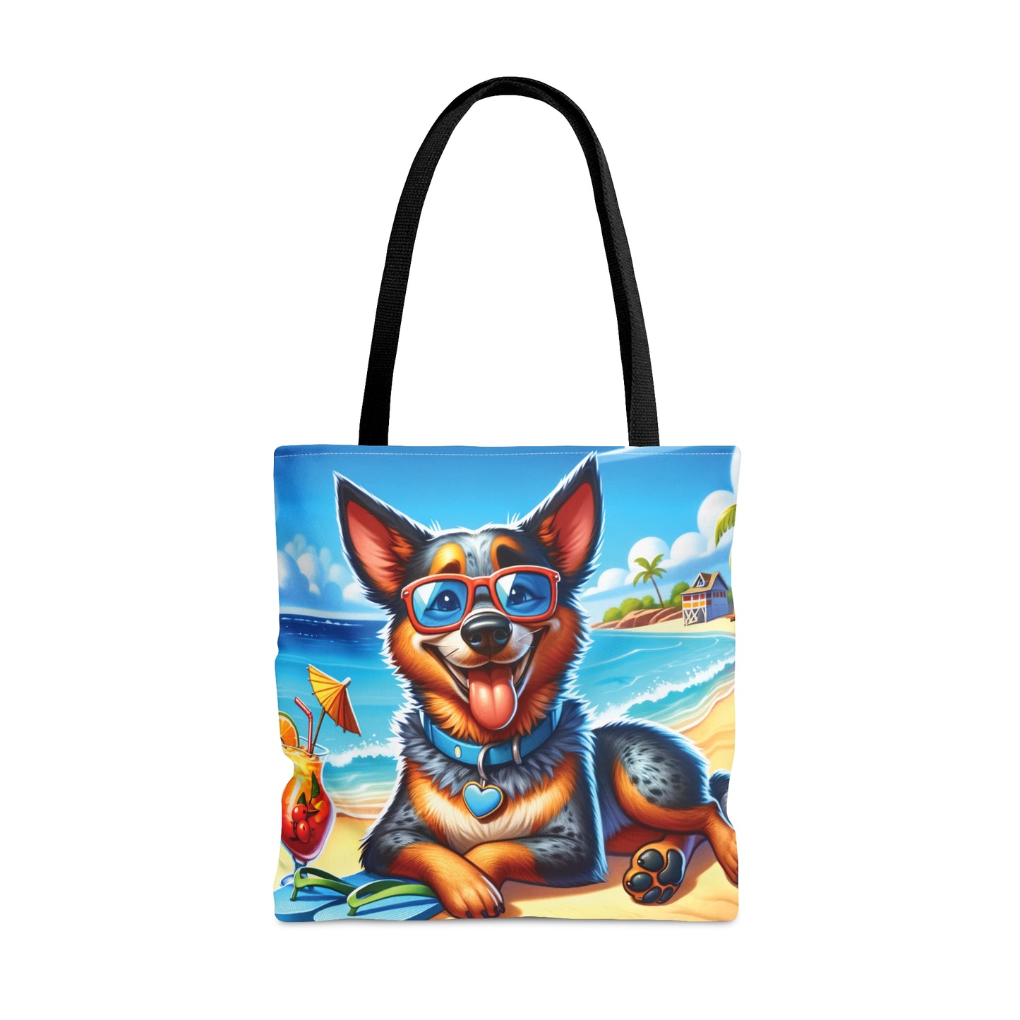 Tote Bag, Dog on Beach, Australian Cattle Dog, Tote bag, awd-1114