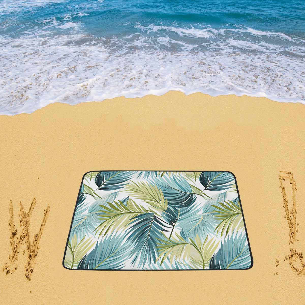 Palm Leaves Blue Greeen  Beach Mats 78"x 60"