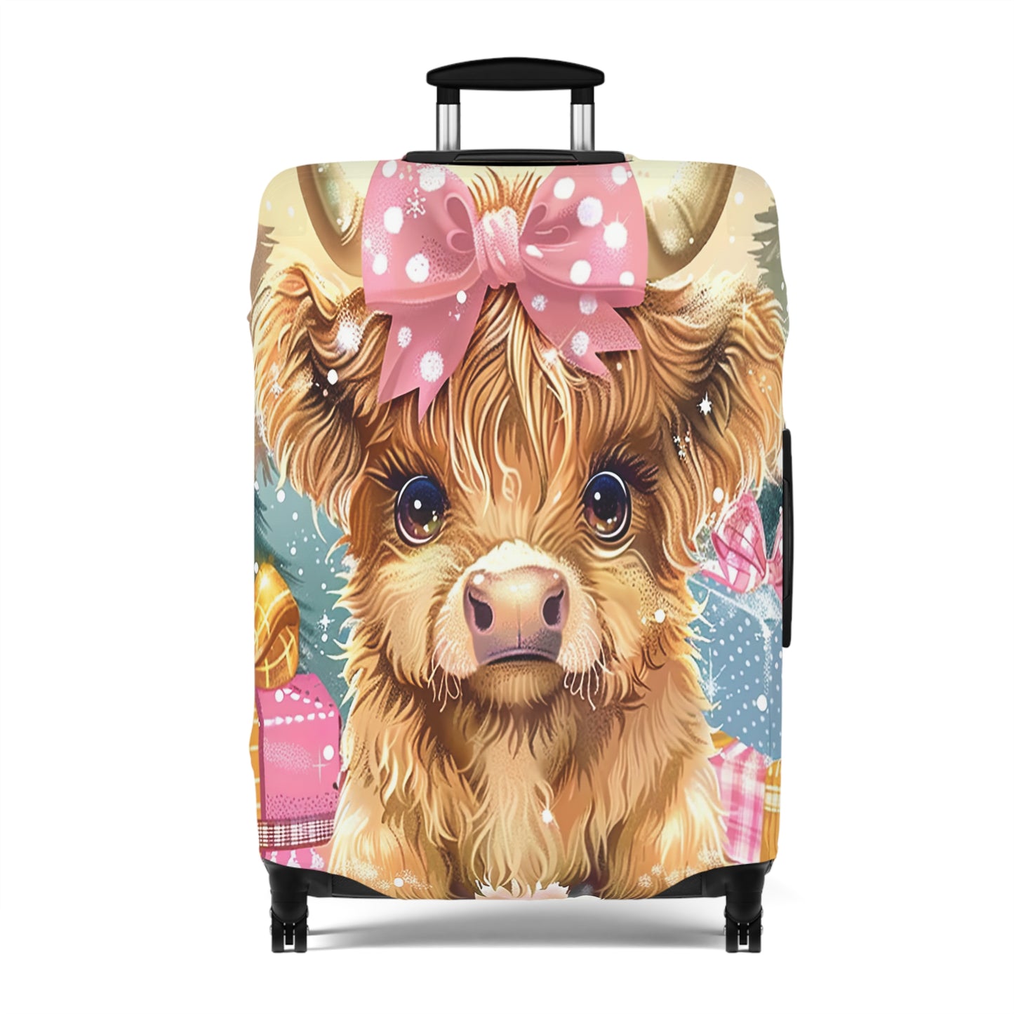 Luggage Cover, Christmas, Highland Cow, awd-3104