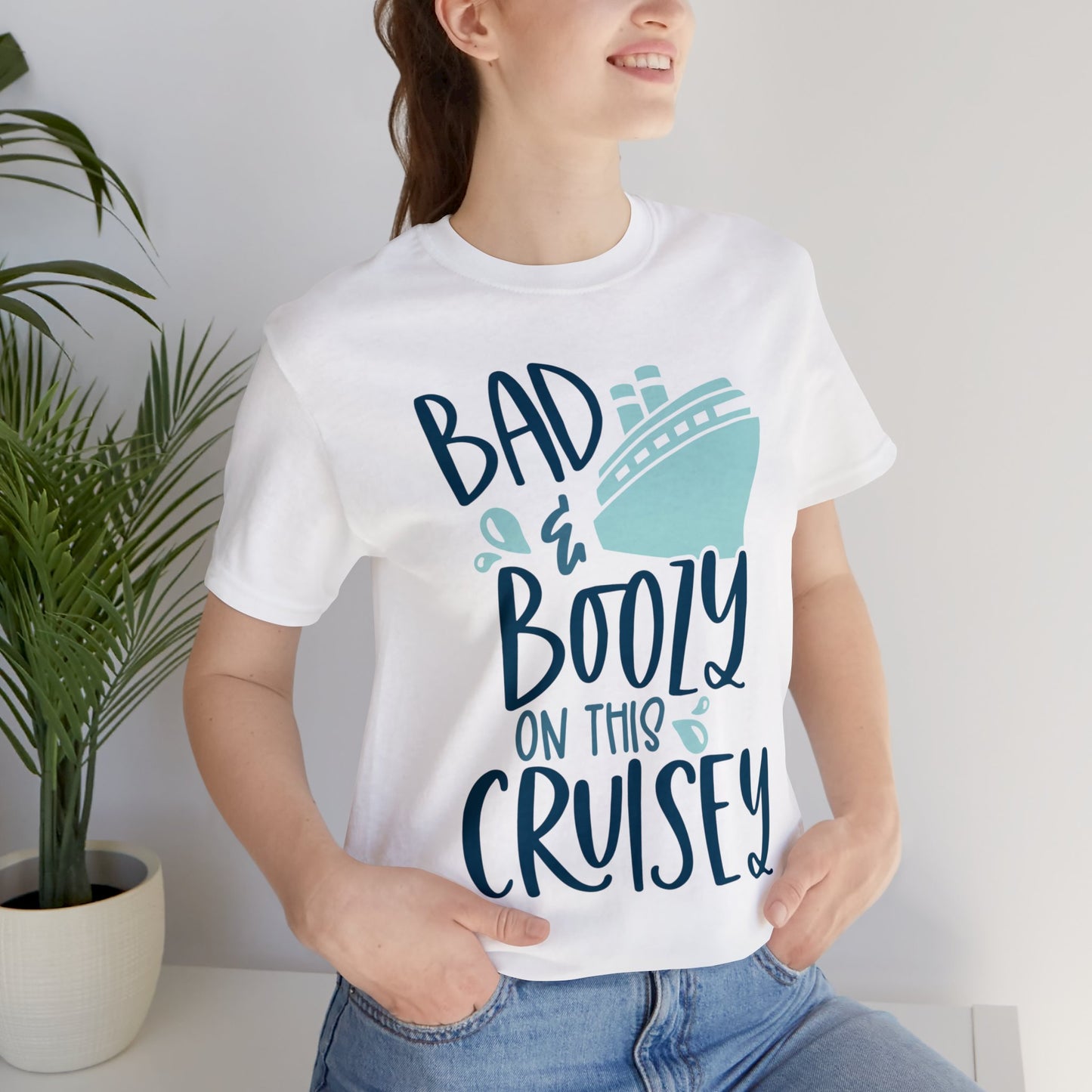 Unisex Adults Jersey Short Sleeve Tee, Cruise Tee, BadnBoozy on this Cruisey, 100% Cotton, Light Fabric 142 g/m²