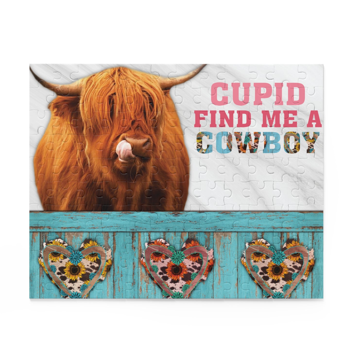 Personalised/Non-Personalised Puzzle, Highland Cow (120, 252, 500-Piece)