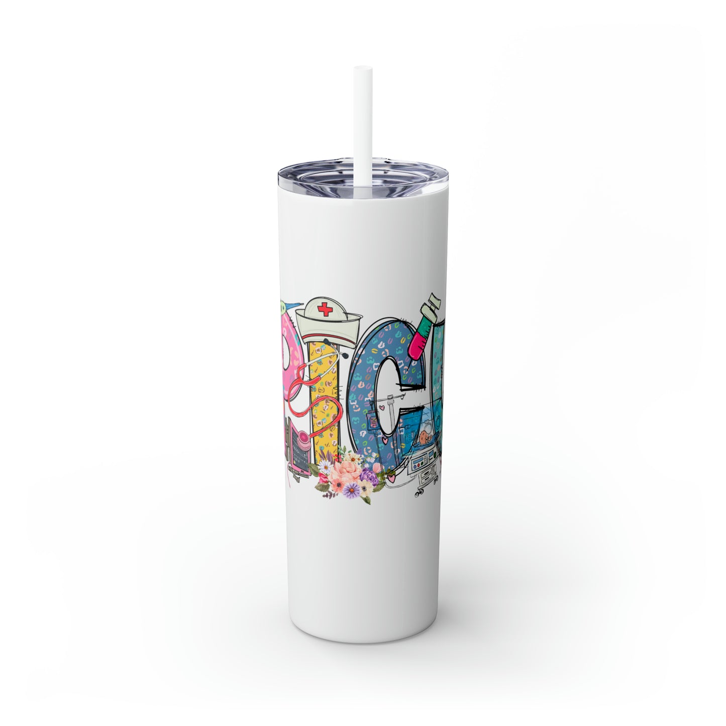 Skinny Tumbler with Straw, 20oz, PICU