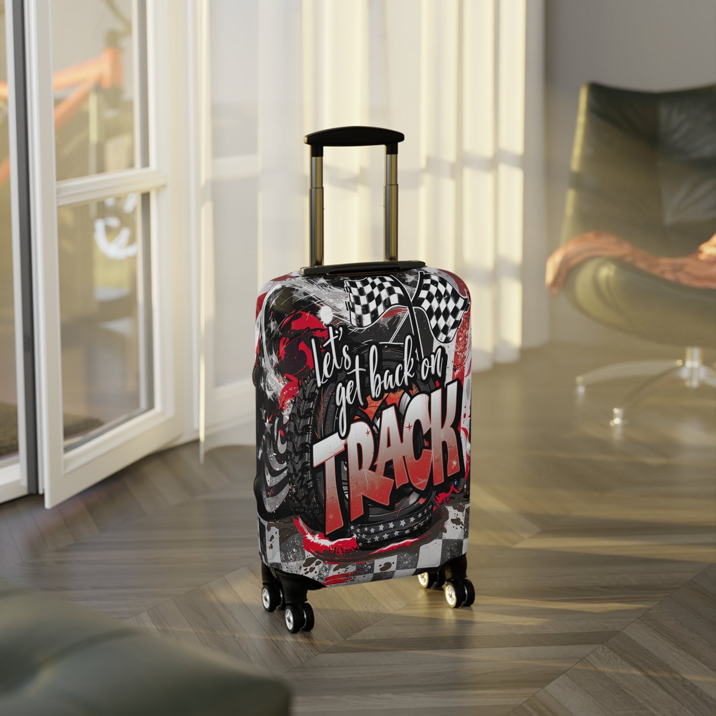 Luggage Cover, Lets get Back on Track, awd-1653