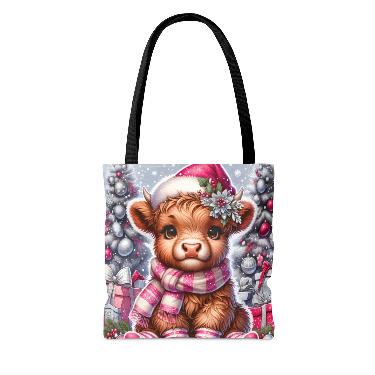 Personalised/Non-Personalised Tote Bag, Christmas, Highland Cow, Tote bag