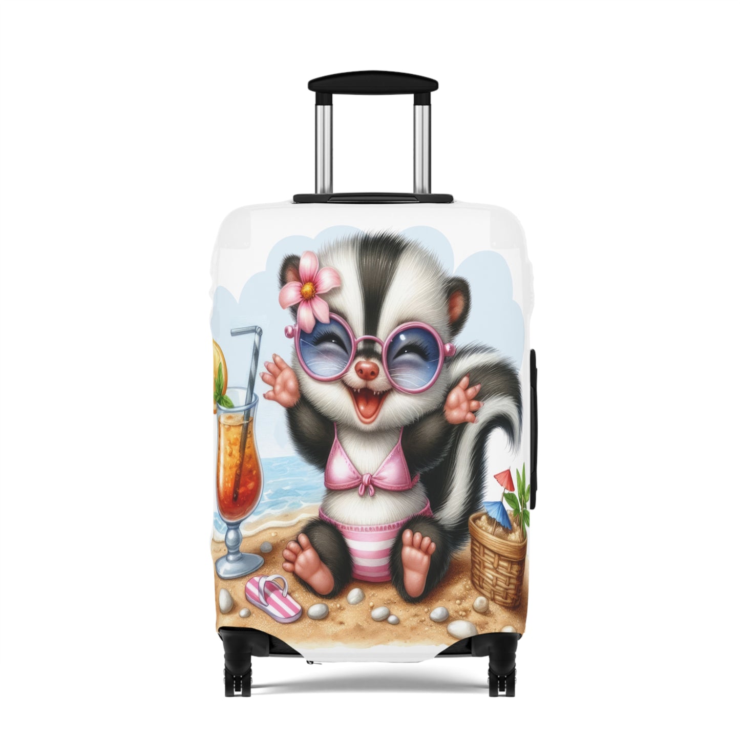 Luggage Cover, Skunk at the Beach, awd-1411