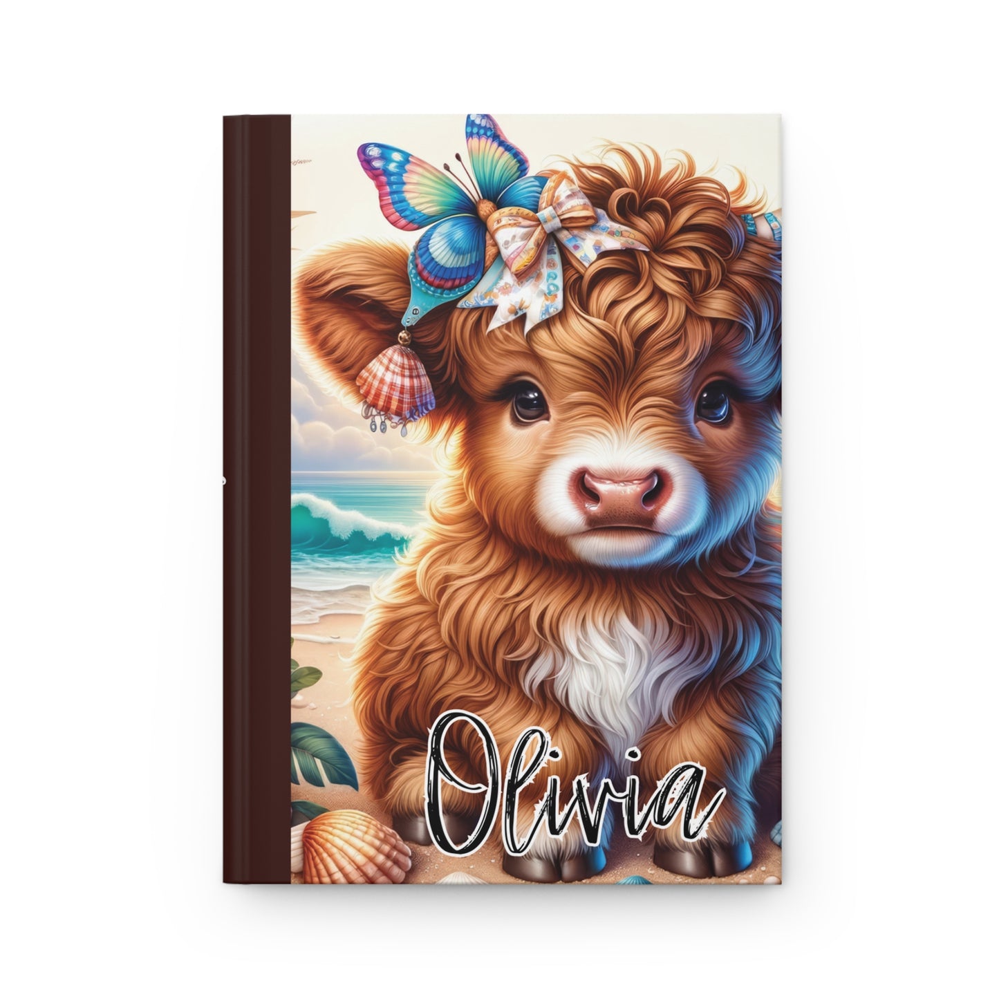 Personalised Hardcover Journal Matte, Highland Cow, awd-1637