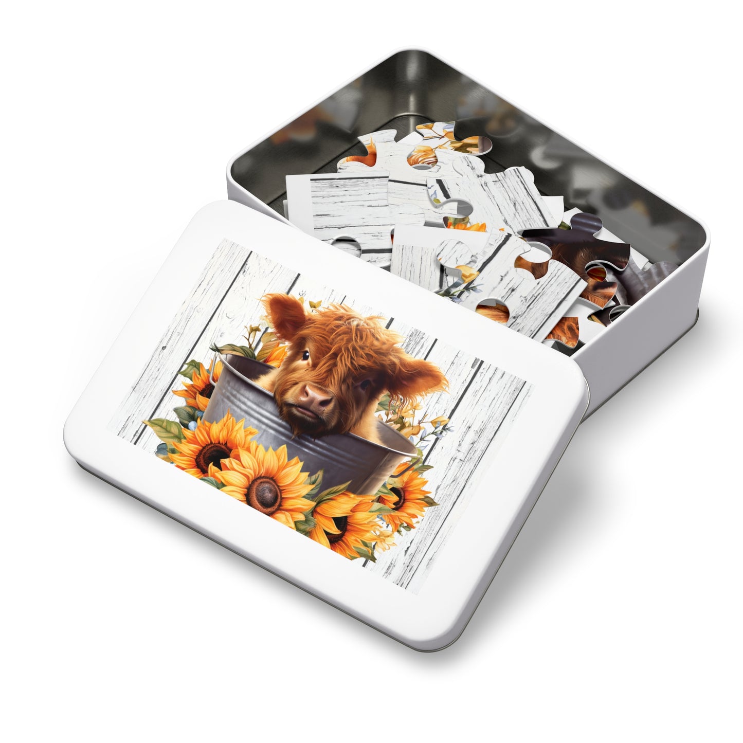 Jigsaw Puzzle, Highland Cow, Personalised/Non-Personalised (30, 110, 252, 500,1000-Piece)