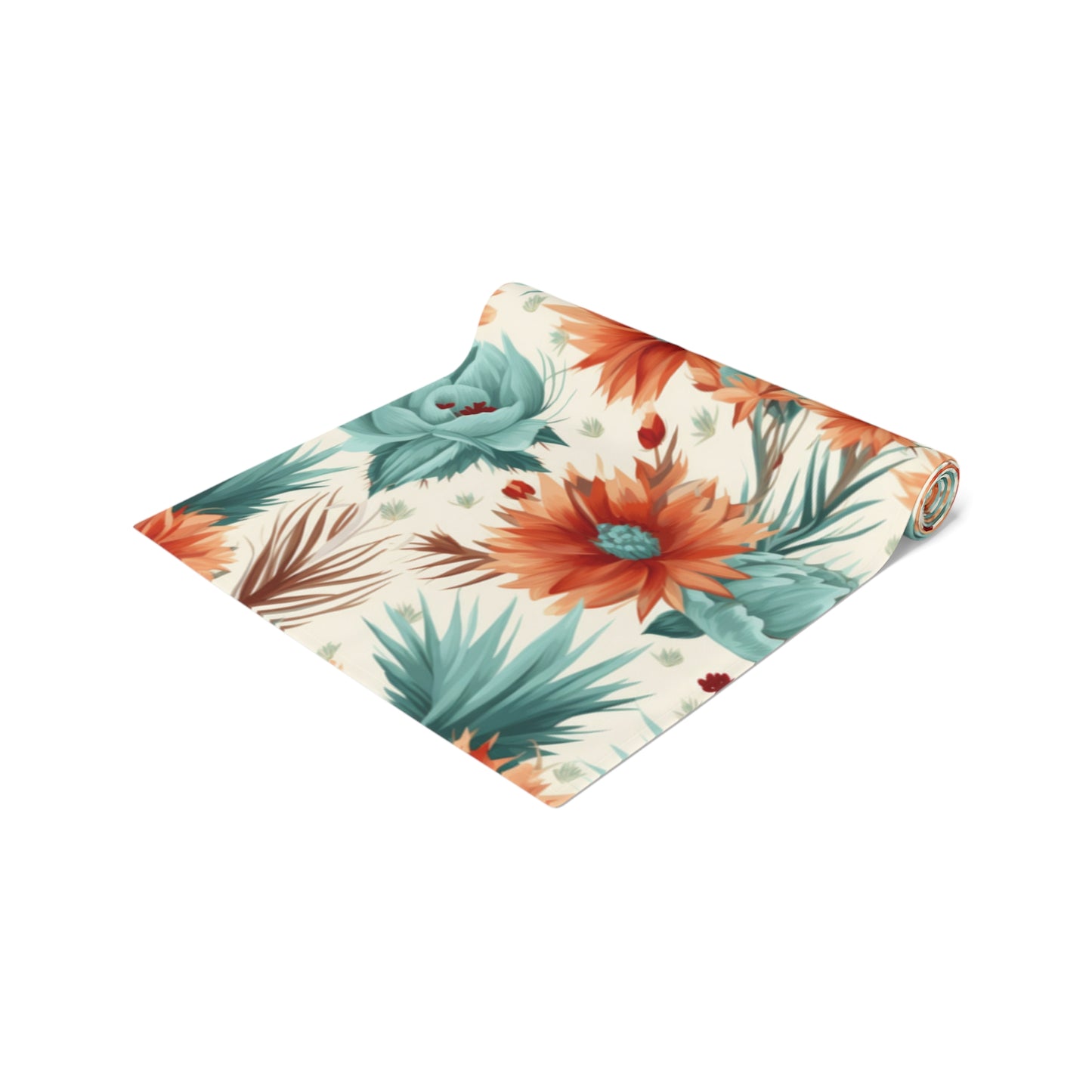 Boho Floral Table Runner, Cotton Twill and Poly Available