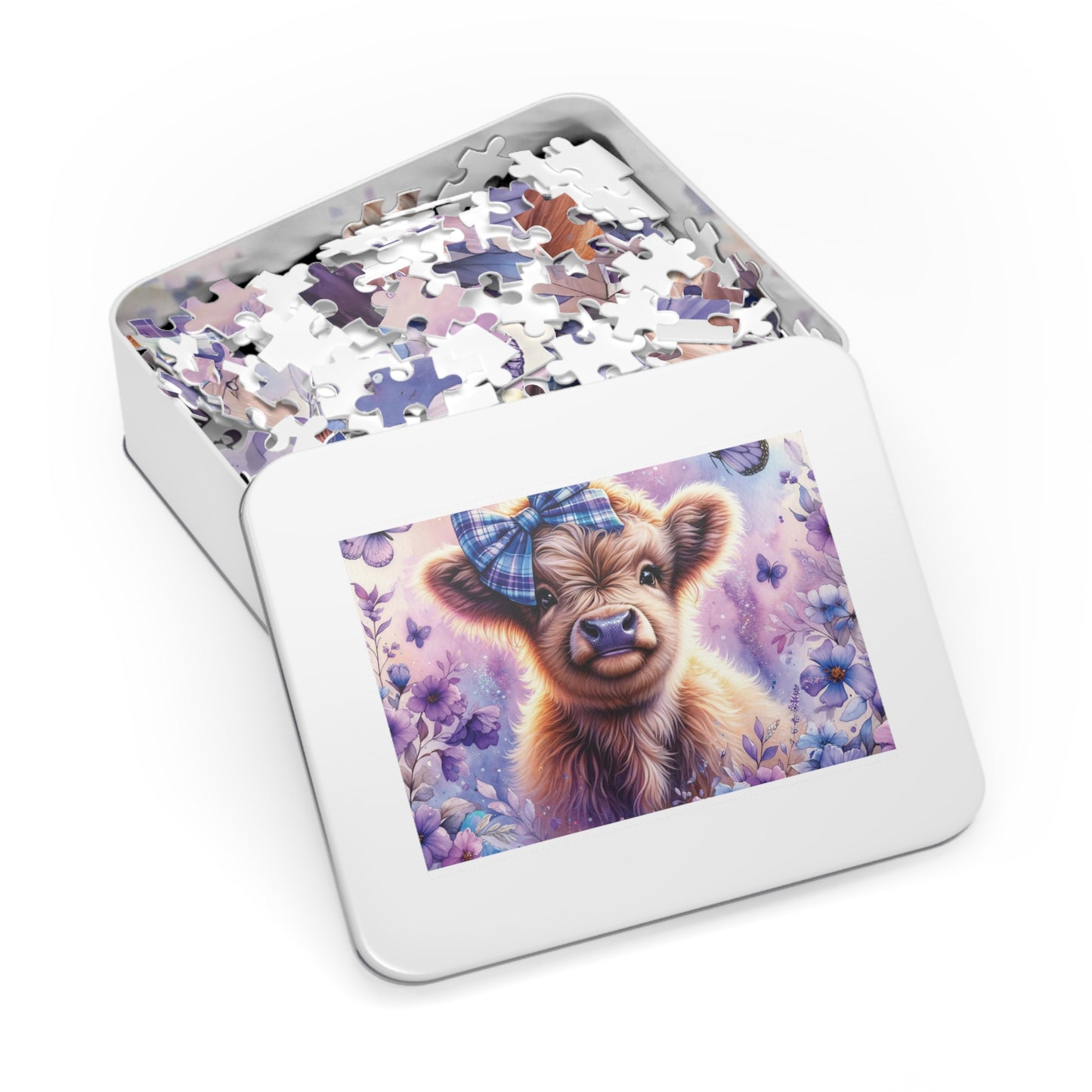 Jigsaw Puzzle, Highland Cow, Personalised/Non-Personalised (30, 110, 252, 500,1000-Piece)