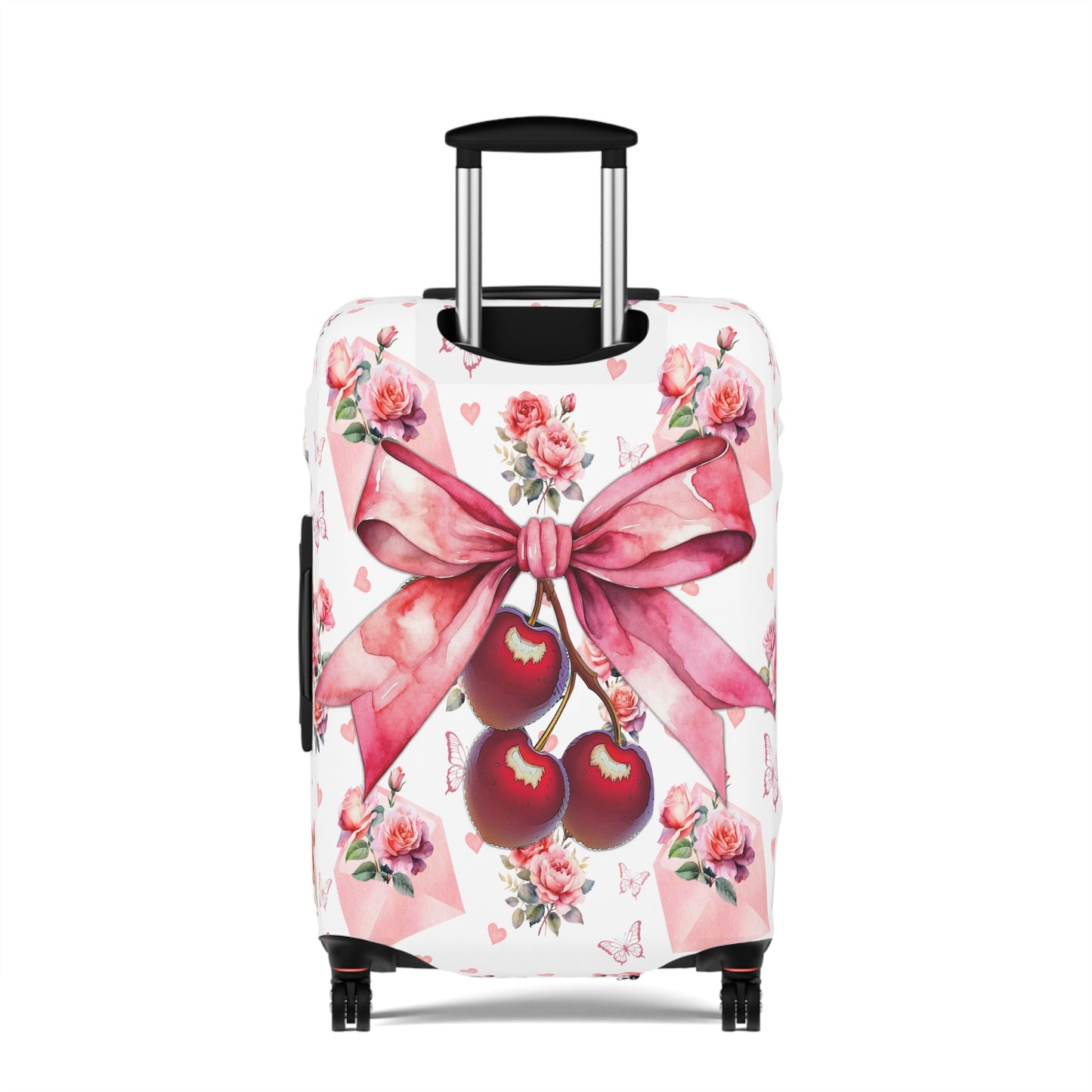 Luggage Cover, Rockabilly, Coquette, Letters and Roses, Cherries and Ribbon, awd-2522