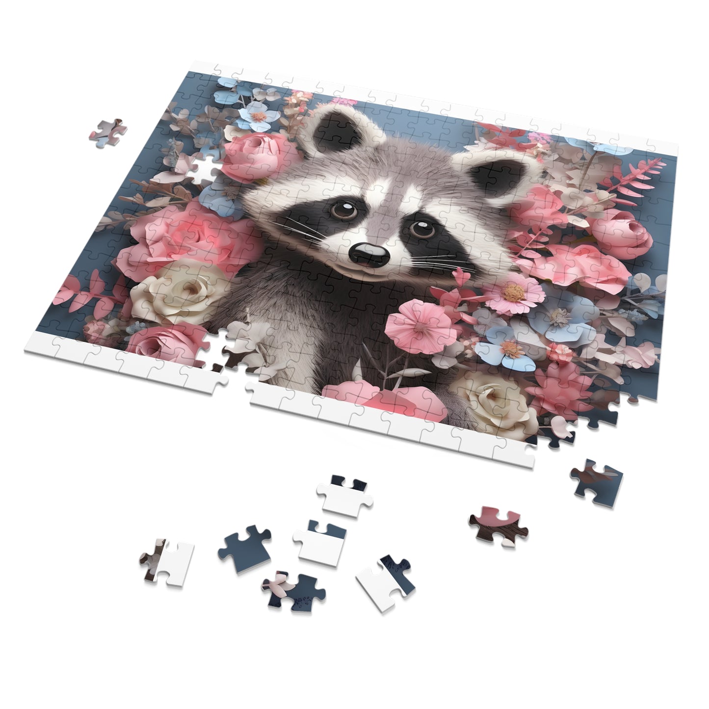 Puzzle, Racoon, Personalised/Non-Personalised (30, 110, 252, 500,1000-Piece) awd-563