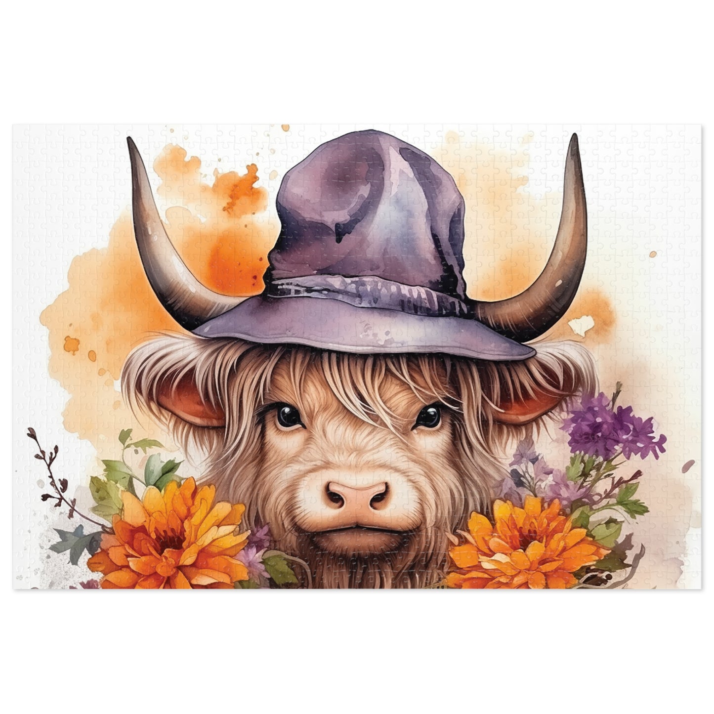 Jigsaw Puzzle, Highland Cow, Personalised/Non-Personalised (30, 110, 252, 500,1000-Piece)