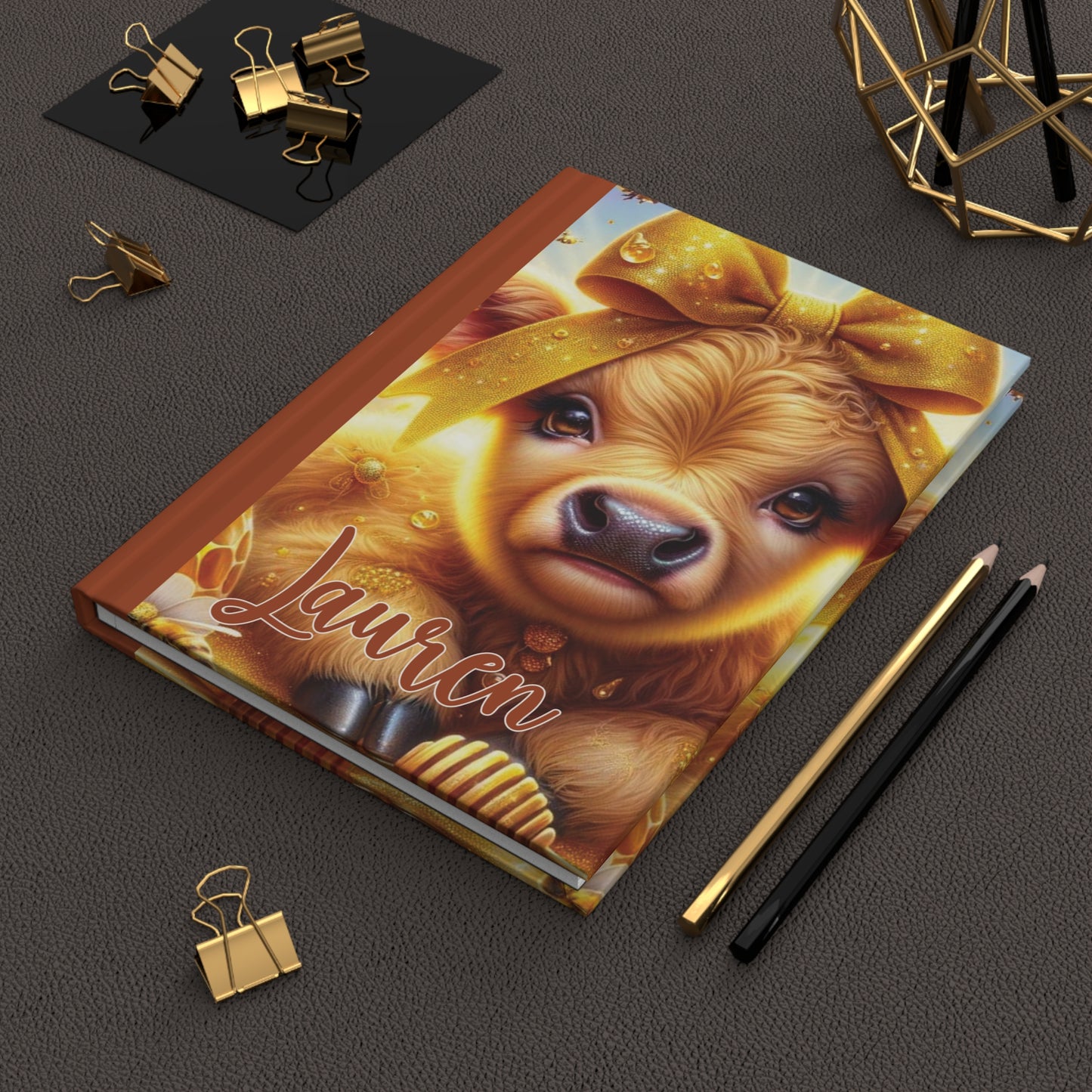 Personalised Hardcover Journal Matte, Highland Cow, awd-1409