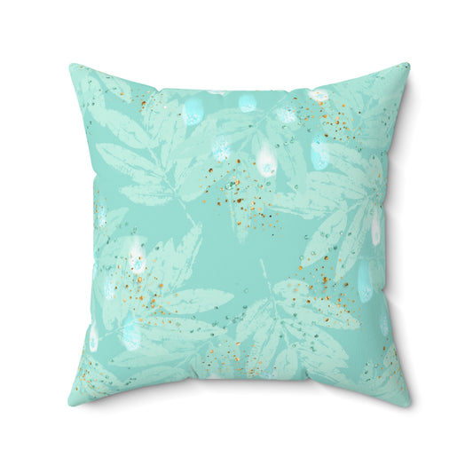 Spun Polyester Square Pillow, Eucalyptus Cushion