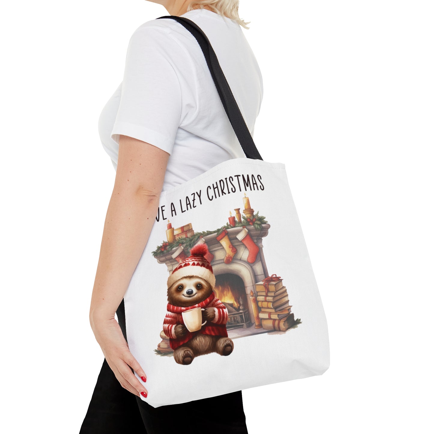 Tote Bag, Christmas, Sloth, Personalised/Non-Personalised Tote bag