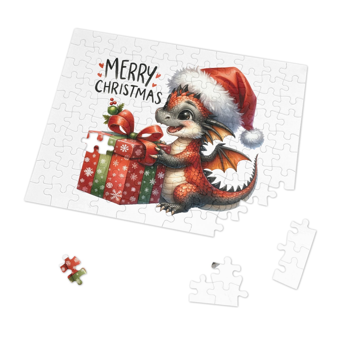 Jigsaw Puzzle, Christmas, Dragon, Personalised/Non-Personalised (30, 110, 252, 500,1000-Piece)