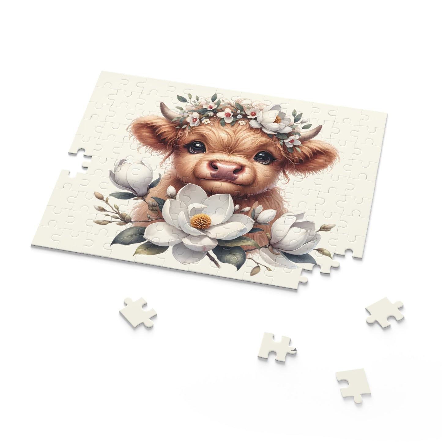 Personalised/Non-Personalised Puzzle, Highland Cow (120, 252, 500-Piece)