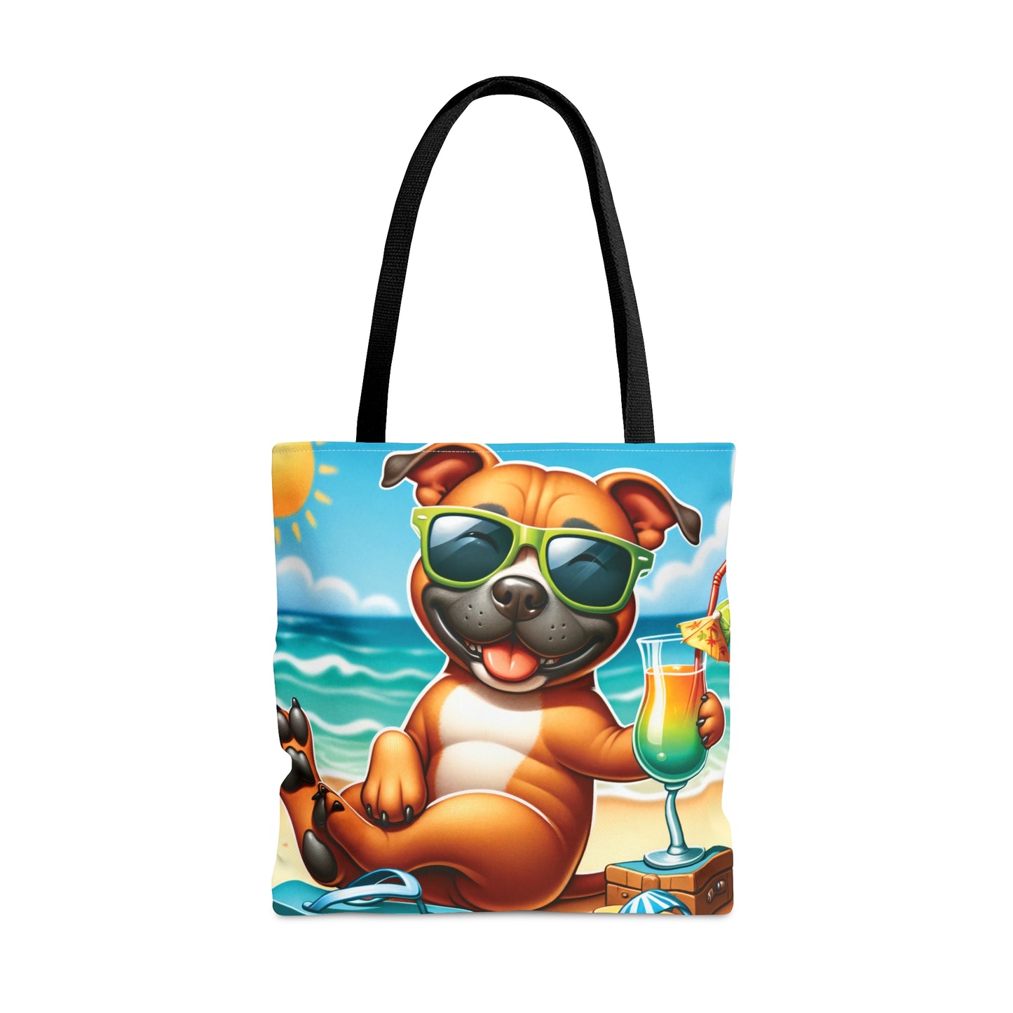 Tote Bag, Dog on Beach, Stafford, Tote bag, awd-1246