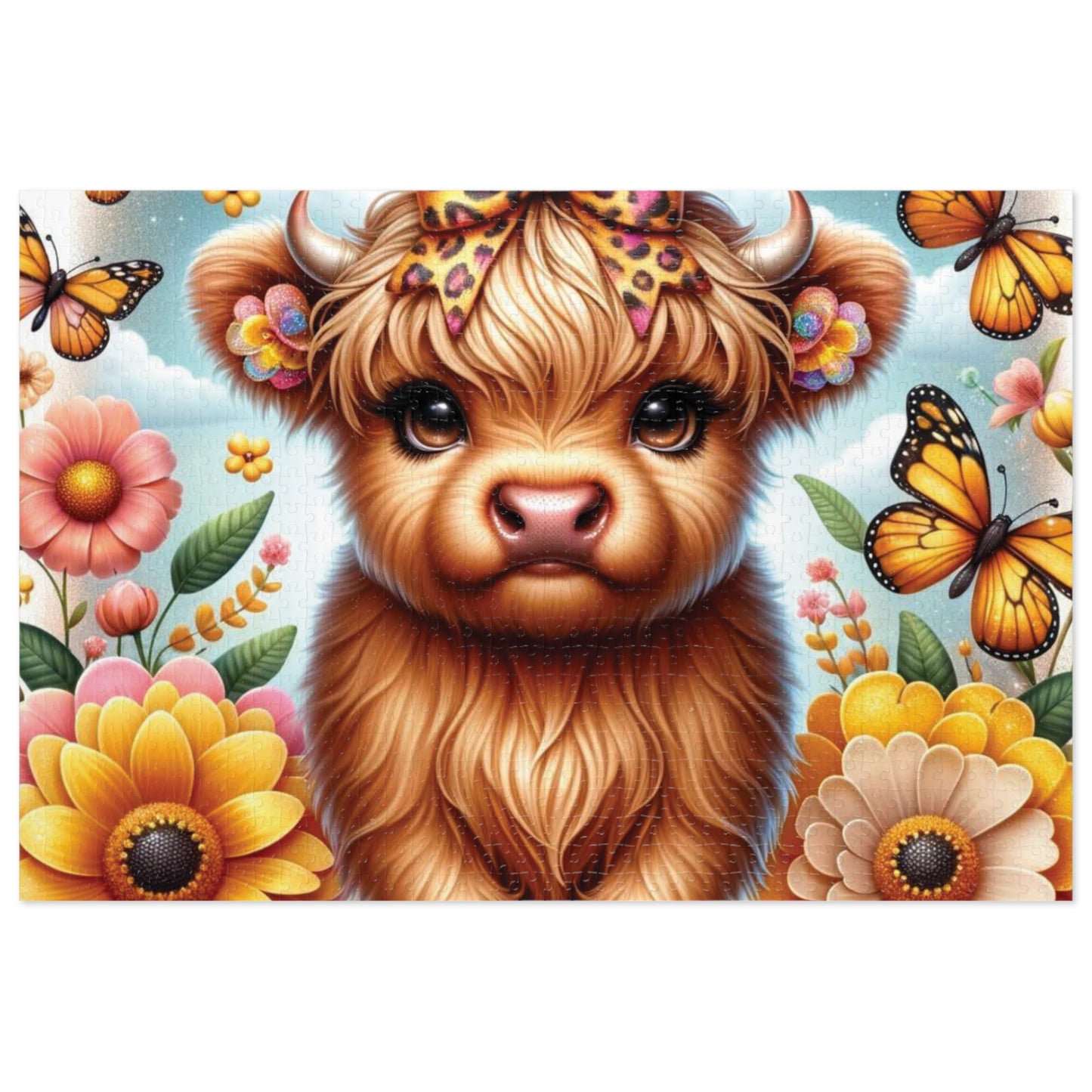 Puzzle, Highland Cow, Personalised/Non-Personalised (30, 110, 252, 500,1000-Piece) awd-658