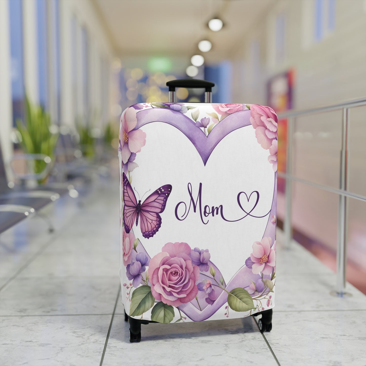 Luggage Cover, Butterfly Heart, Mom, awd-1662