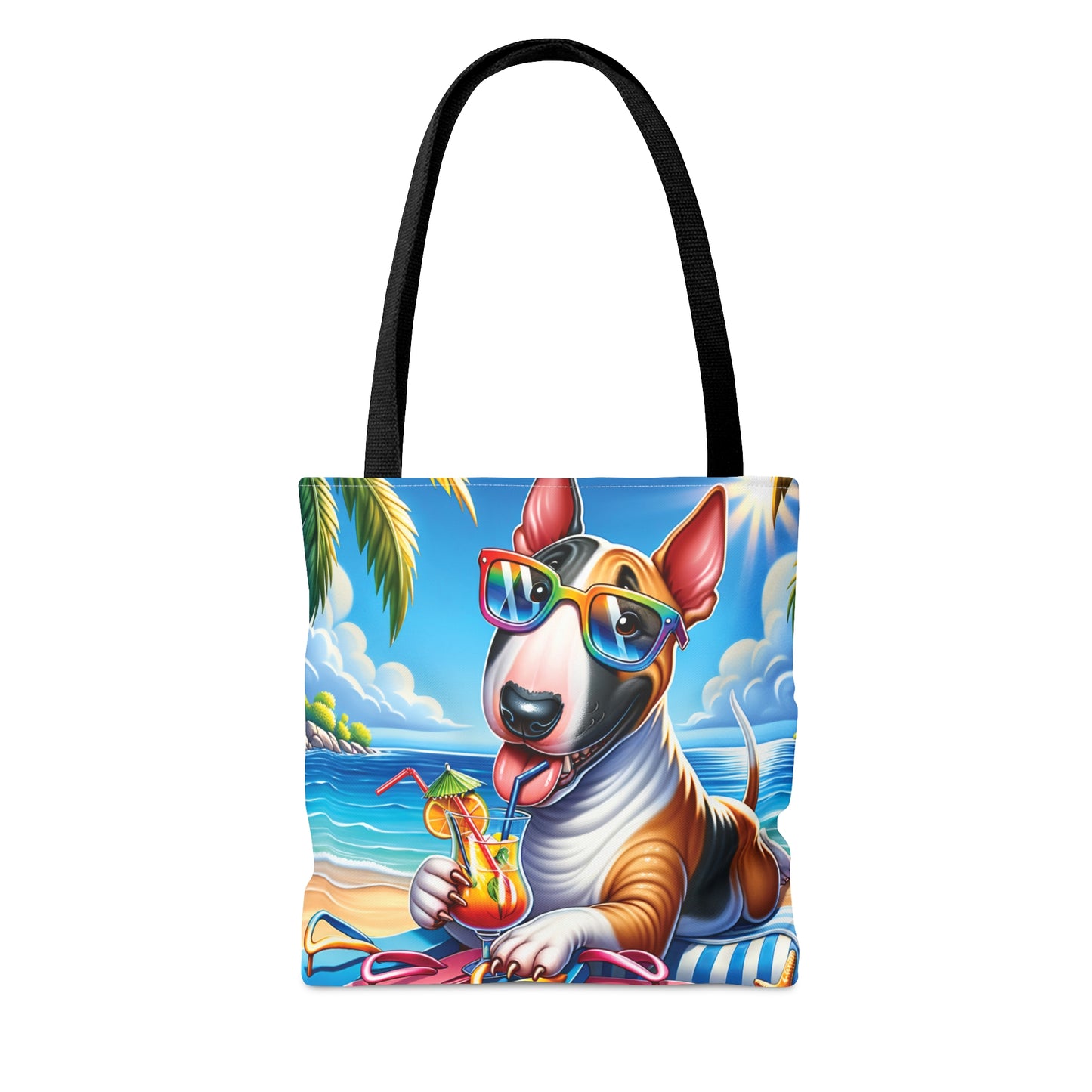 Tote Bag, Dog on Beach, Bull Terrier, Tote bag,  awd-1201