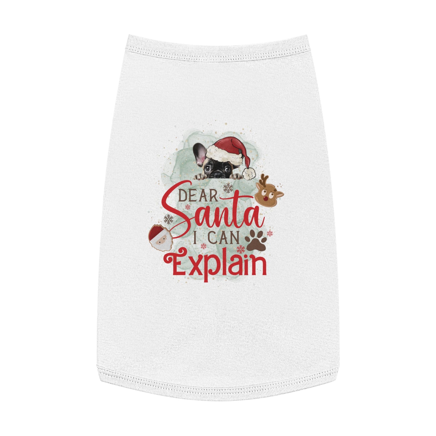 Pet Tank Top, Santa I Can Explain, Christmas Pet Tank Top