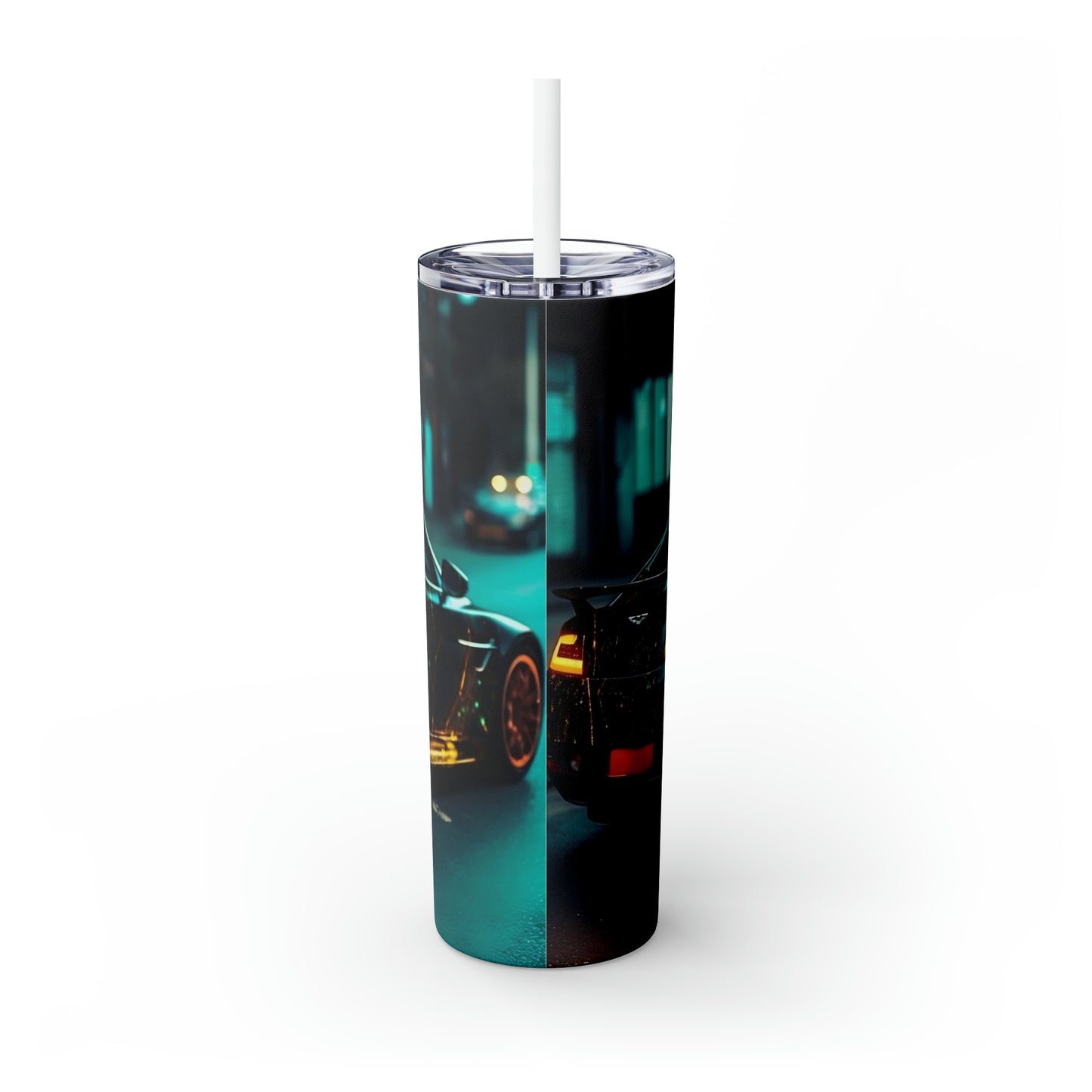 Skinny Tumbler with Straw, 20oz, Car