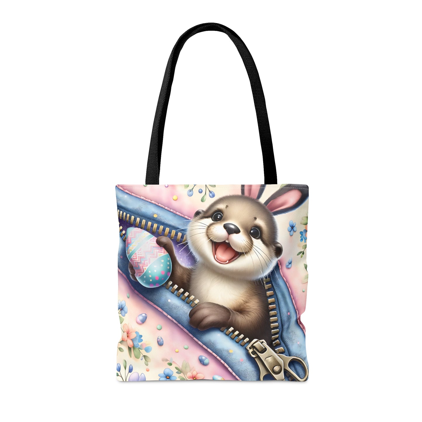 Tote Bag, Easter, Cute Otter with Bunny ears, Personalised/Non-Personalised Tote bag