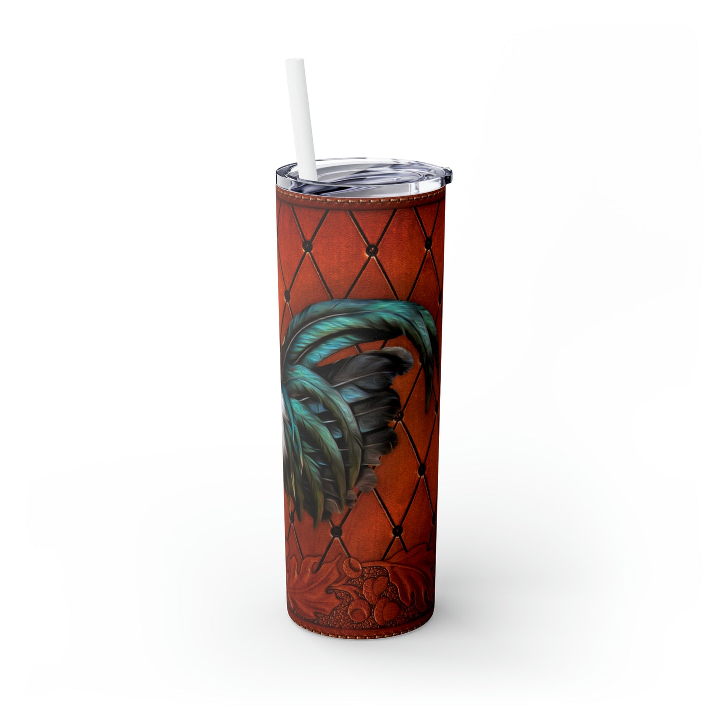 Skinny Tumbler with Straw, 20oz Rooster, awd-36