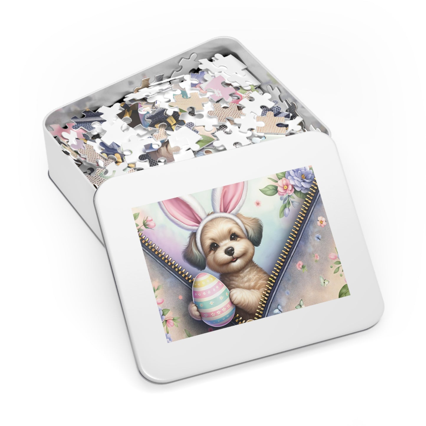 Jigsaw Puzzle, Easter, Dog with Bunny Ears, Personalised/Non-Personalised (30, 110, 252, 500,1000-Piece) Awd-1310