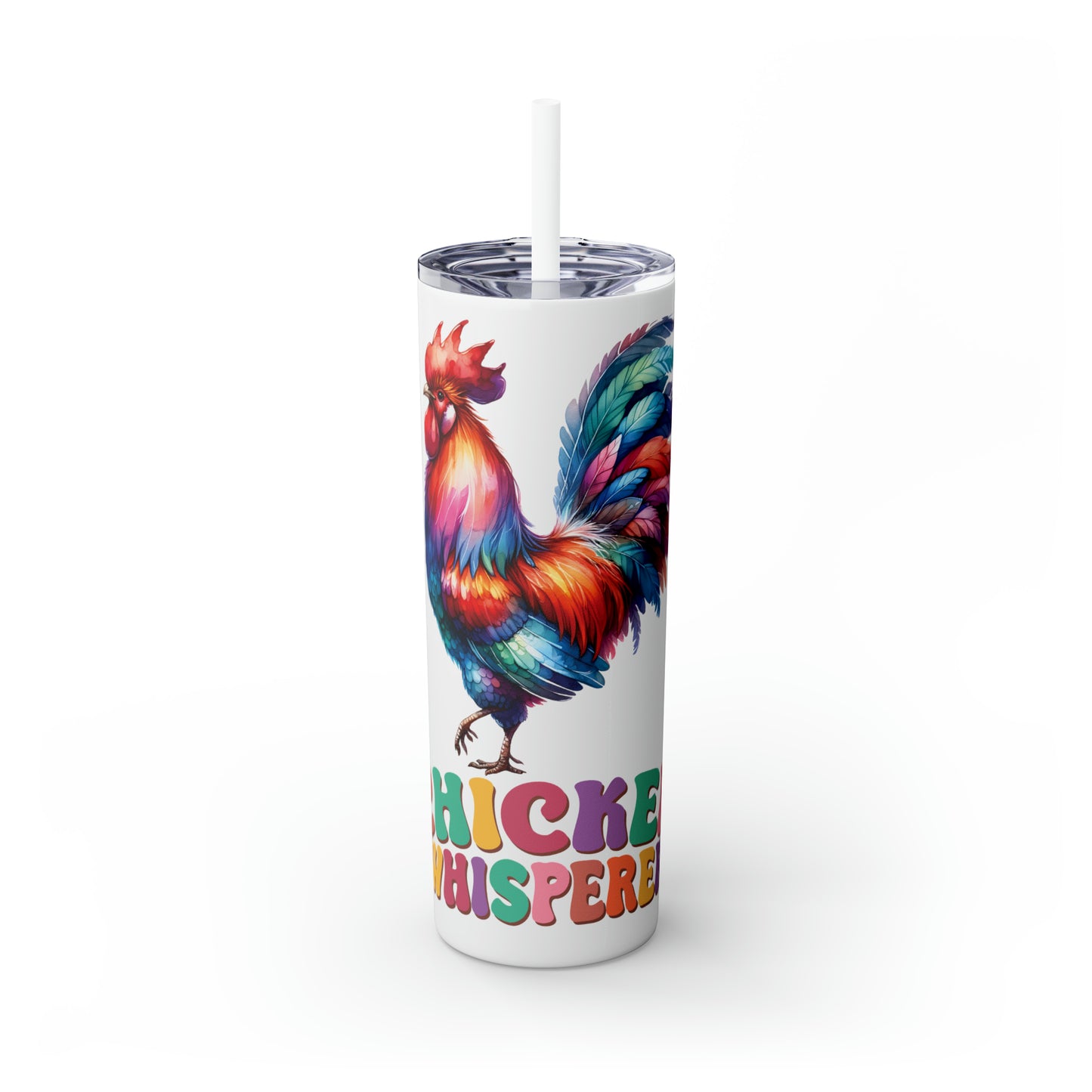 Skinny Tumbler with Straw, 20oz, Chicken Whisperer, awd-1266