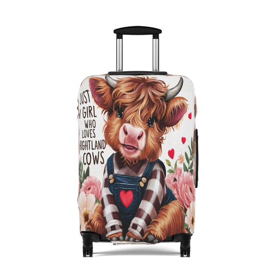 Luggage Cover, Just a Girl who Loves Highland Cows, awd-3087