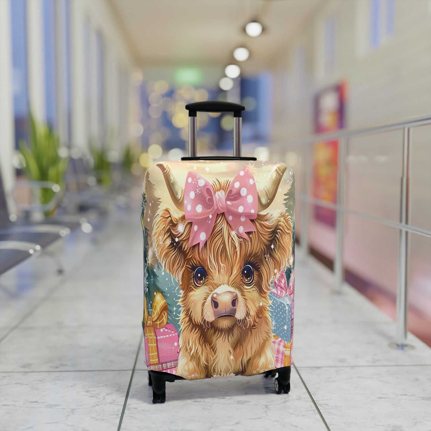 Luggage Cover, Christmas, Highland Cow, awd-3104