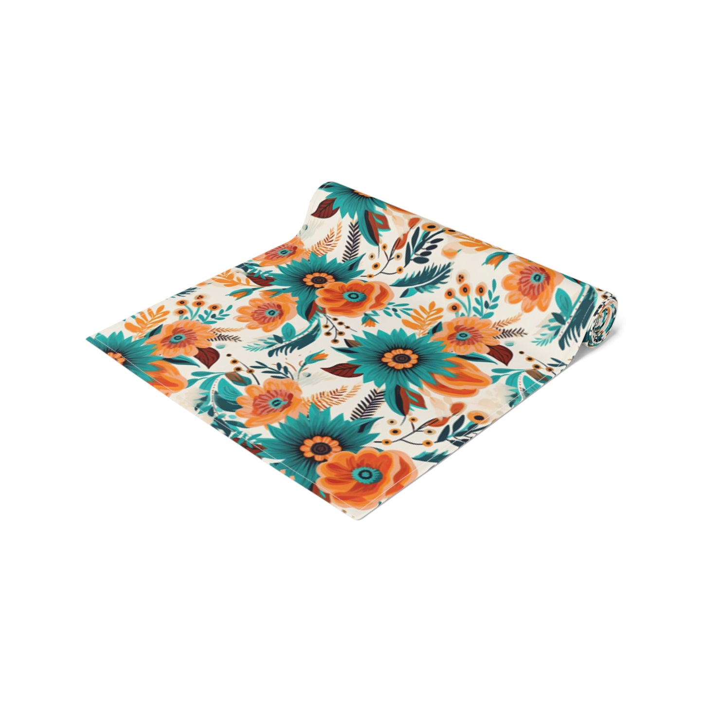 Boho Floral Table Runner, Cotton Twill and Poly Available