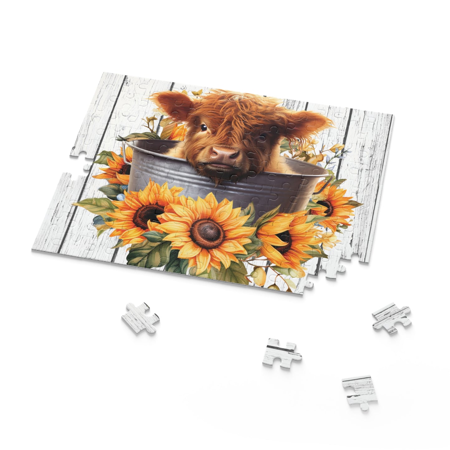 Personalised/Non-Personalised Puzzle, Highland Cow (120, 252, 500-Piece)