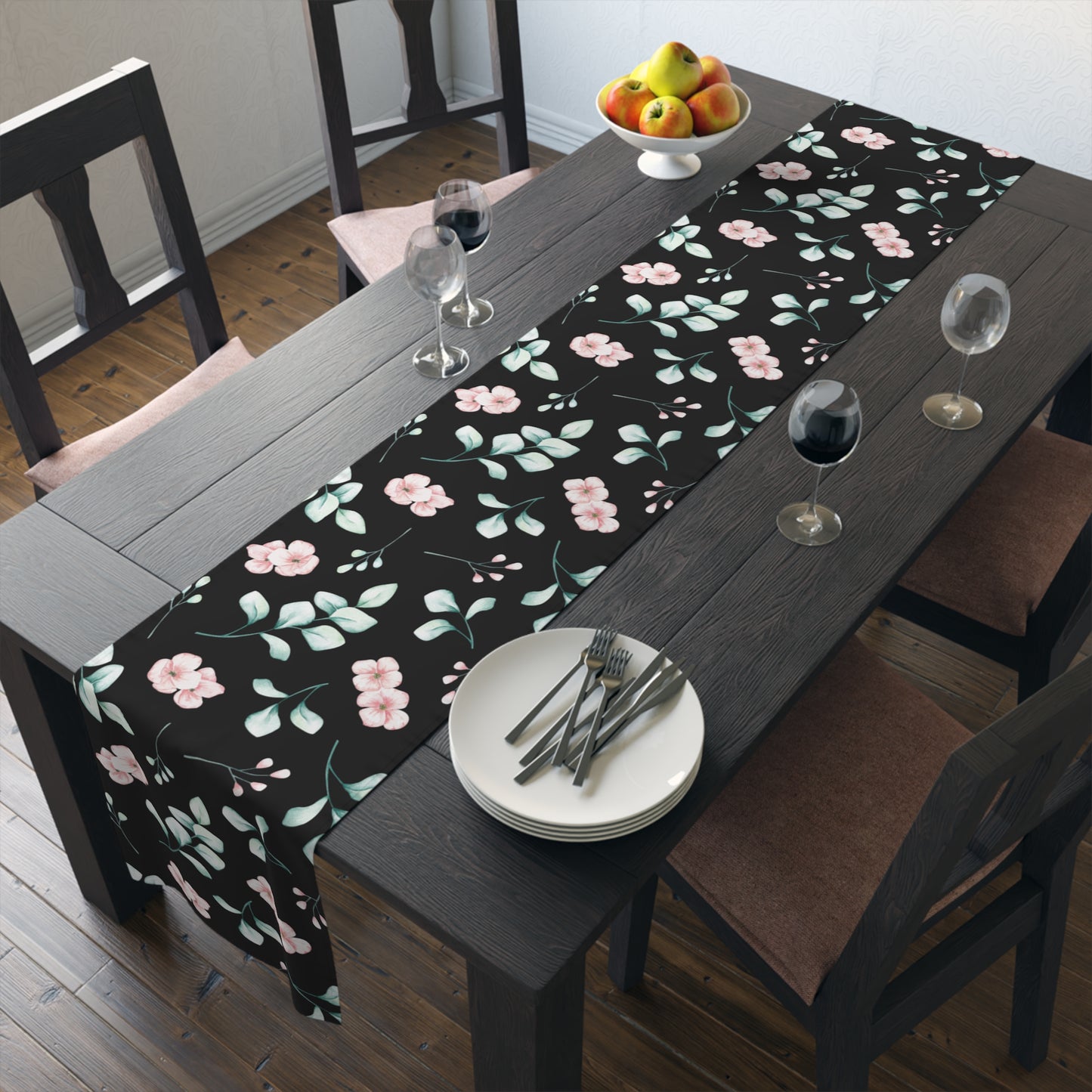 Floral Table Runner, Cotton Twill and Poly Available