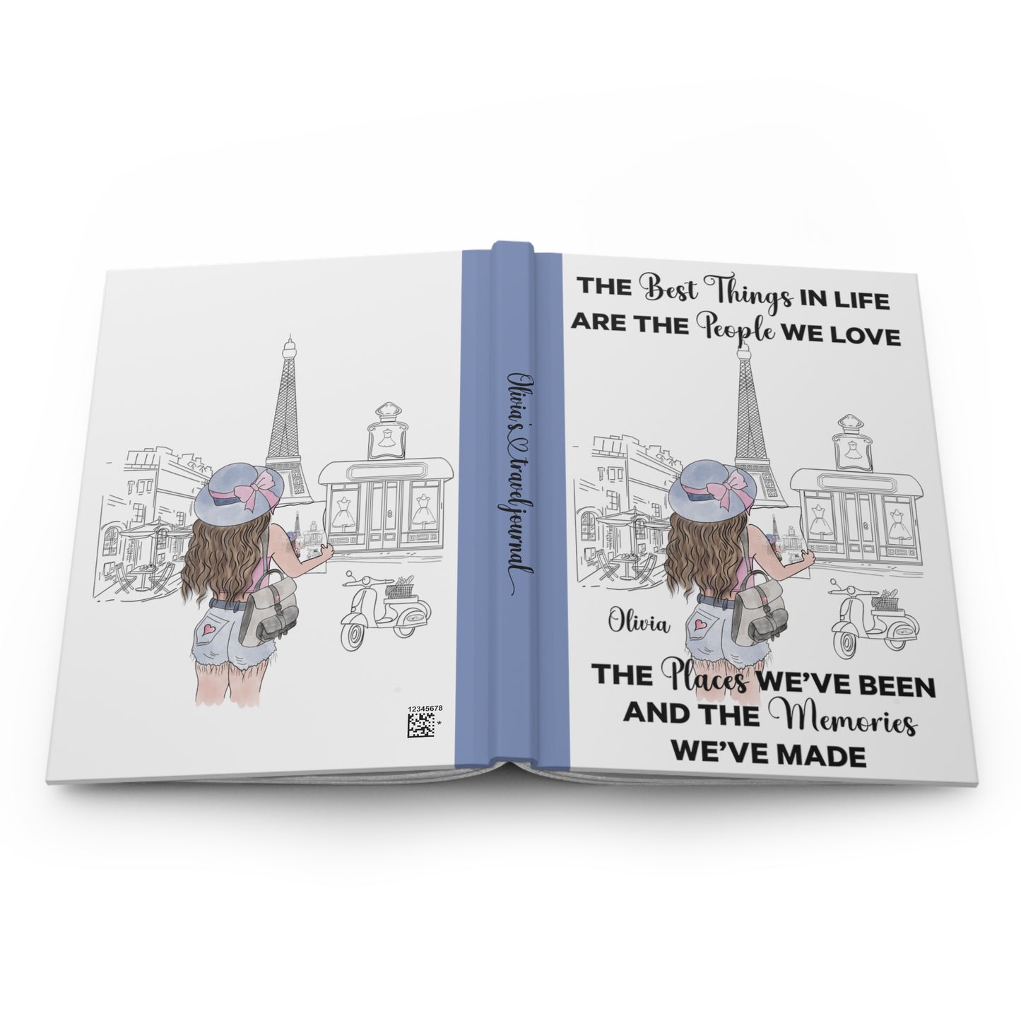 Personalised Hardcover Journal Matte, Paris, Personalised The Best things in Life