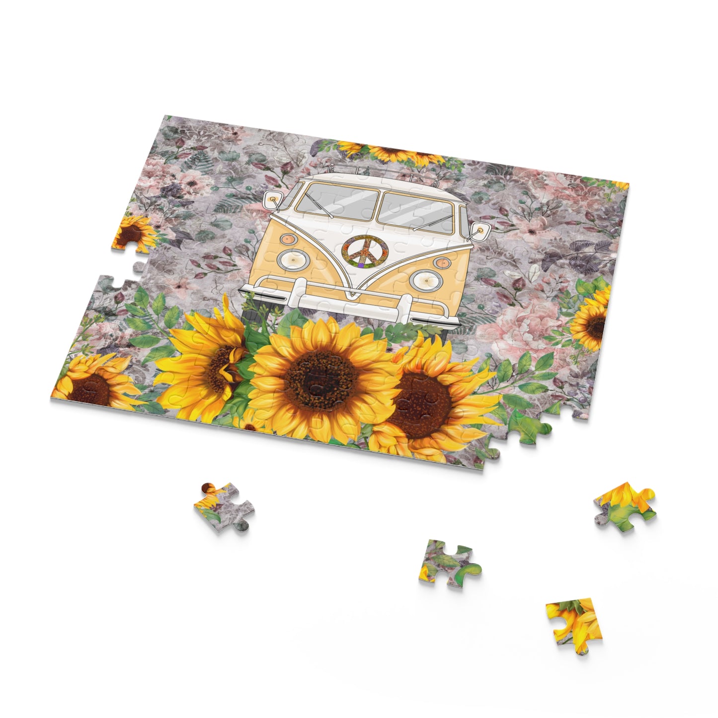 Personalised/Non-Personalised Puzzle, Sunflower, Combi Van (120, 252, 500-Piece)