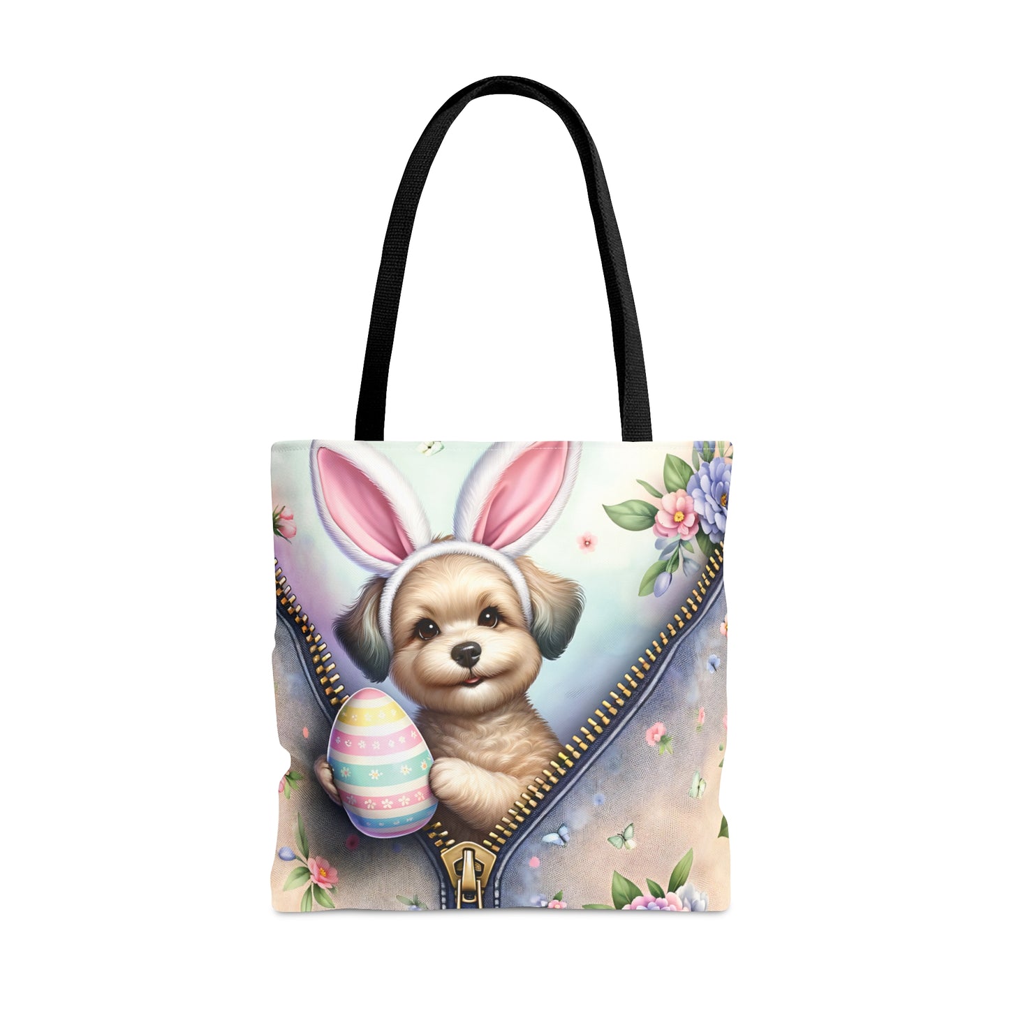 Tote Bag, Easter, Cute Dog with Bunny Ears, Personalised/Non-Personalised Tote bag