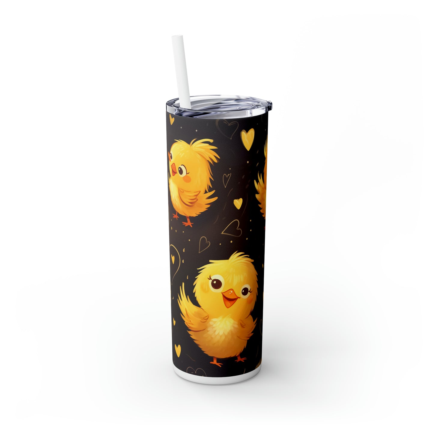 Skinny Tumbler with Straw, 20oz, Chickens, awd-450