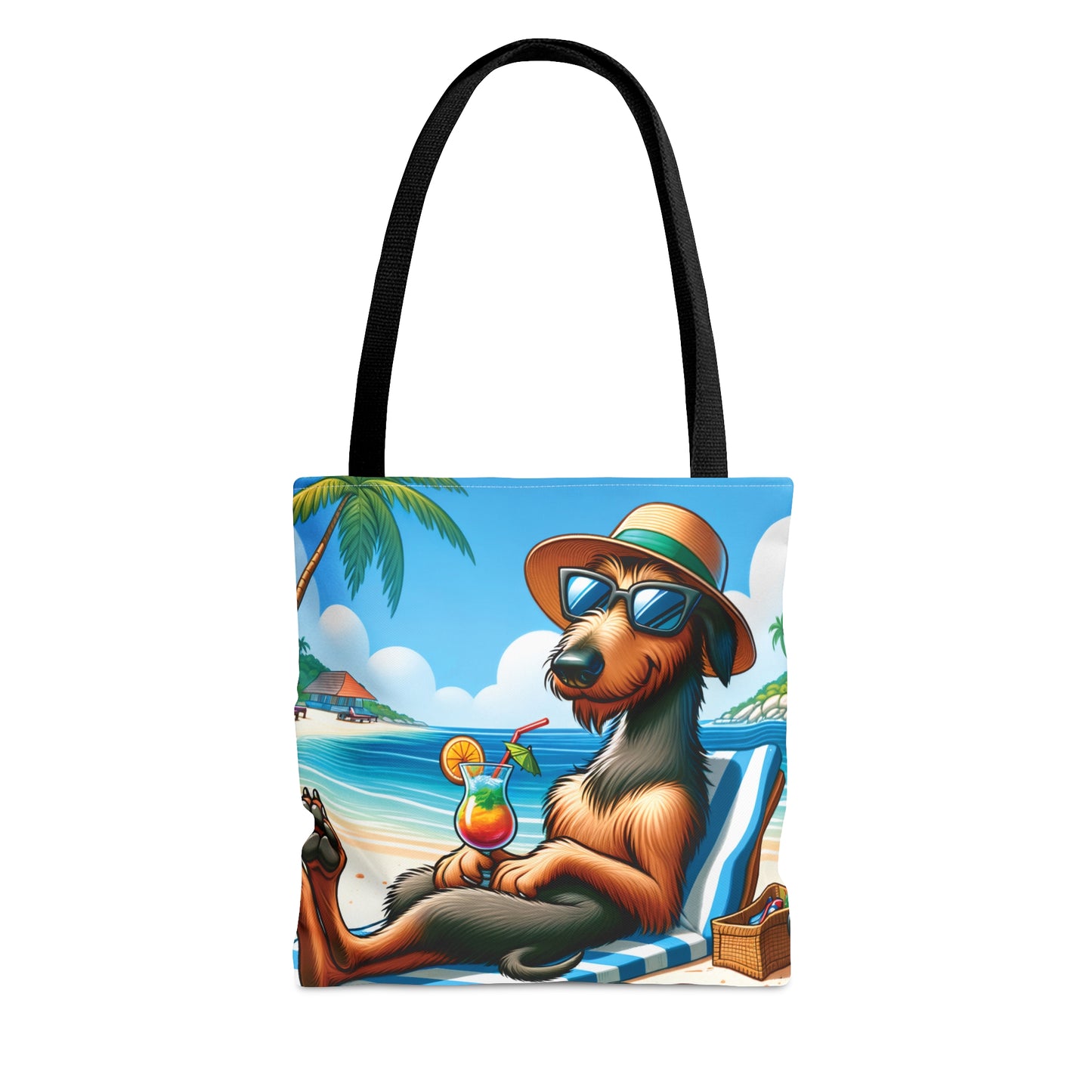 Tote Bag, Dog on Beach, Irish Wolfhound, Tote bag,  awd-1217