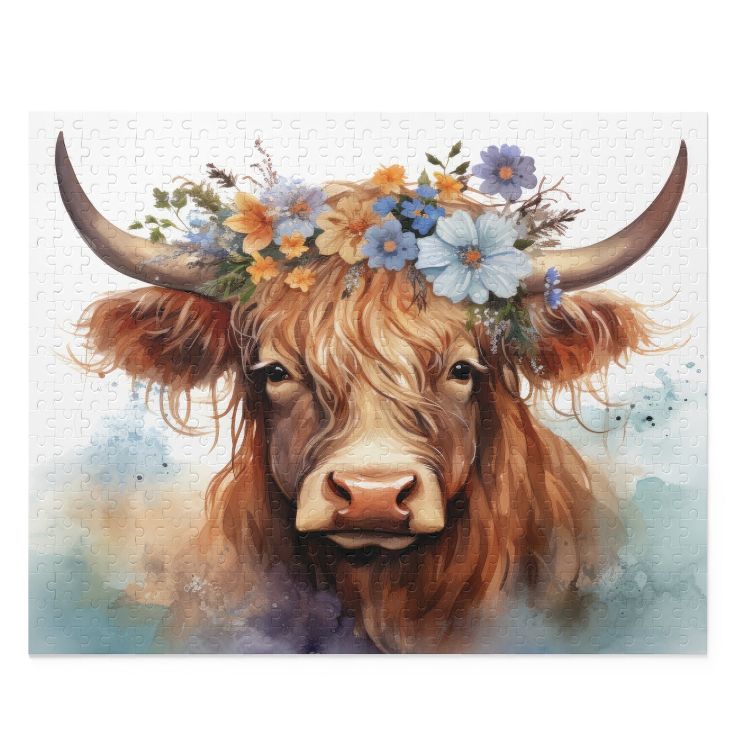 Personalised/Non-Personalised Puzzle, Highland Cow (120, 252, 500-Piece)