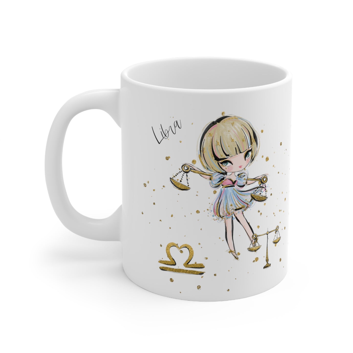 Personalised/Non Personalised Zodiac Sign, Libra, Ceramic Mug 11oz