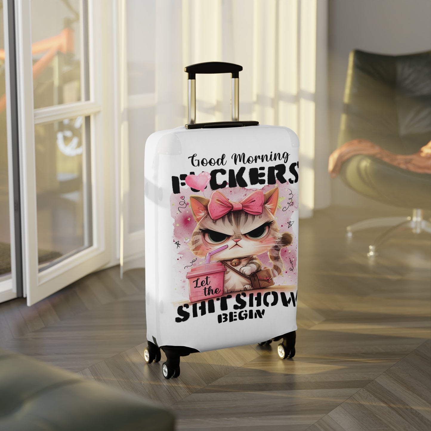 Luggage Cover, Cat, Funny Quote, awd-4013